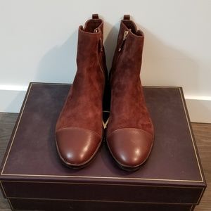 NIB Vince Camuto Suede Oxblood Booties 36.5